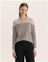 Wool Rich Striped Jumper with Cashmere