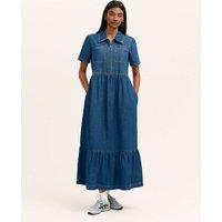 Finery London Pure Cotton Denim Midi Shirt Dress Denim