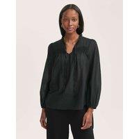 Crepe Tie Neck Blouse