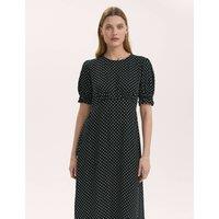 Finery London Polka Dot Midi Tea Dress Black Mix