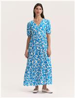 Floral V-Neck Midaxi Tiered Dress