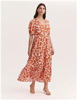 Finery London Floral V-Neck Midaxi Tiered Dress Blue Mix