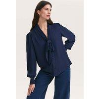 Crepe Tie Neck Blouse