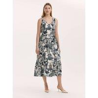 Finery London Floral Scoop Neck Midi Tiered Dress Blue Mix