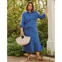 Striped Button Through Maxi Shirt Dress