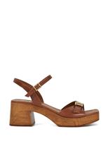 Leather Ankle Strap Block Heel Platform Sandals