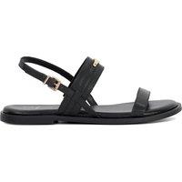 Leather Branded Strappy Flat Sandals