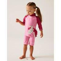 Unicorn 3/4 Sleeve All In One Swimsuit (6 Mths - 6 Yrs)