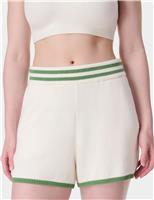 Sweaty Betty Off Court High Waisted Shorts with Silk White