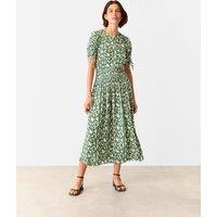 Printed Midi Waisted Dress