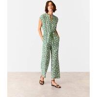 Printed Drawstring Sleeveless Jumpsuit