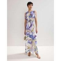 Floral Ruffle Maxi Skater Dress