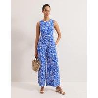 Printed Sleeveless Wide Leg Jumpsuit