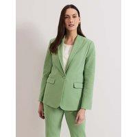 Cotton Blend Single Breasted Blazer