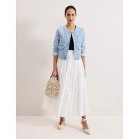 Phase Eight Pure Cotton Maxi Tiered Skirt White