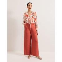 Linen Rich Wide Leg Trousers