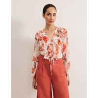 Printed Tie Neck Blouse