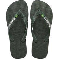 HAVAIANAS Brasil Logo Flip Flops Olive