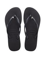 HAVAIANAS Slim Crystal Flip Flops Black