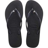HAVAIANAS Slim Crystal Flip Flops Black