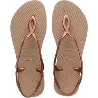 HAVAIANAS Ankle Strap Flat Flip Flops Gold