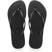 HAVAIANAS Slim Metallic Flip Flops Black