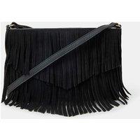 Suede Fringed Cross Body Bag