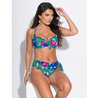 Pour Moi Getaway Floral Wired Bikini Top Green Mix