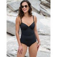 Pour Moi Hawaii Textured Underwired Lightly Padded Swimsuit Black