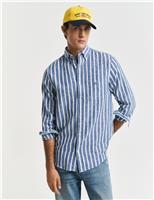 Regular Fit Cotton Linen Blend Striped Shirt