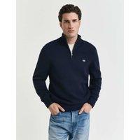 GANT Pure Cotton Embroidered Half Zip Jumper Navy