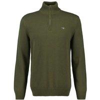GANT Pure Cotton Embroidered Half Zip Jumper Khaki