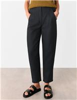 Whistles Pure Linen Barrel Leg Ankle Grazer Trousers Oatmeal