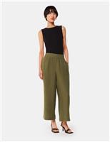 Pure Linen Flap Pocket Ankle Grazer Trousers