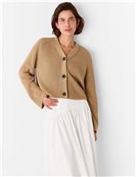 Pure Cotton Textured V-Neck Cardigan