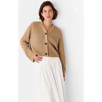 Pure Cotton Textured V-Neck Cardigan