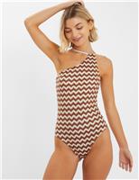 Printed One Shoulder Swimsuit