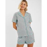 Pure Cotton Fan Print Shortie Set