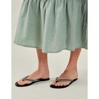 Embellished Toe Thong Sandals