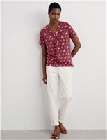 Seasalt Cornwall Cotton Rich Jersey Floral T-Shirt Pink Mix