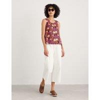 Seasalt Cornwall Pure Linen Floral Vest Top Pink Mix