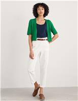 Seasalt Cornwall Pure Cotton Fitted Cropped Cardigan Green