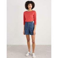 Seasalt Cornwall Pure Cotton Striped Top Pink Mix
