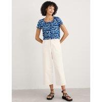 Seasalt Cornwall Cotton Blend Floral T-Shirt Blue Mix