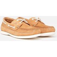 Joules Leather Lace Up Flat Boat Shoes Tan