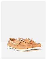 Leather Lace Up Flat Boat Shoes