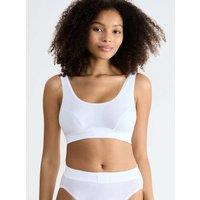 Sloggi Double Comfort Cotton Rich Non- Wired Crop Top White