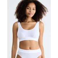 Sloggi Double Comfort Cotton Rich Non- Wired Crop Top White