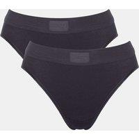 Sloggi 2 Pack Double Comfort Tai High Leg Knickers Black