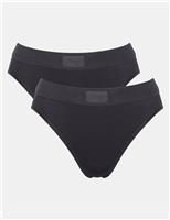 2pk Double Comfort Tai High Leg Knickers